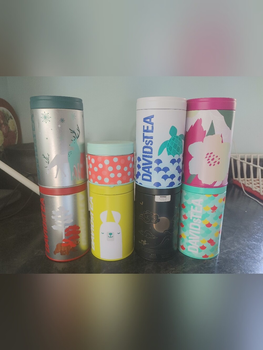 Collection of Collectible David's Tea Canisters